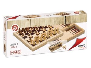 3 en 1 ajedrez damas backgammon