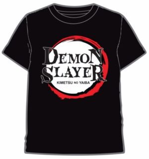 camiseta demon slayer logo negro t