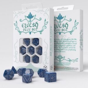 qw caja dados set elvish cobalt silver 7